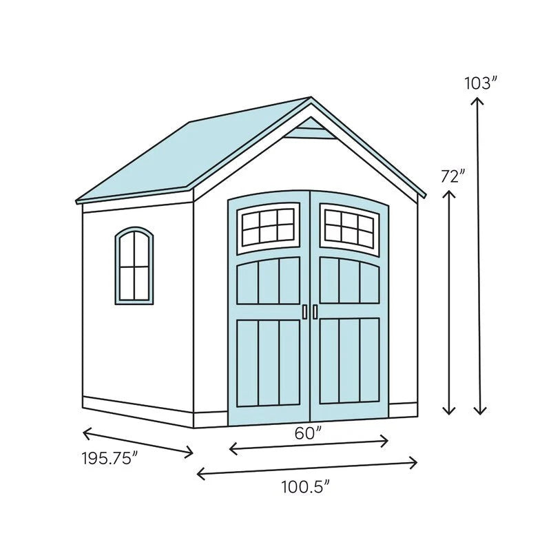 Suncast Tremont Plastic Storage Shed, 8 ft. W x 16 ft. D - BMS8165