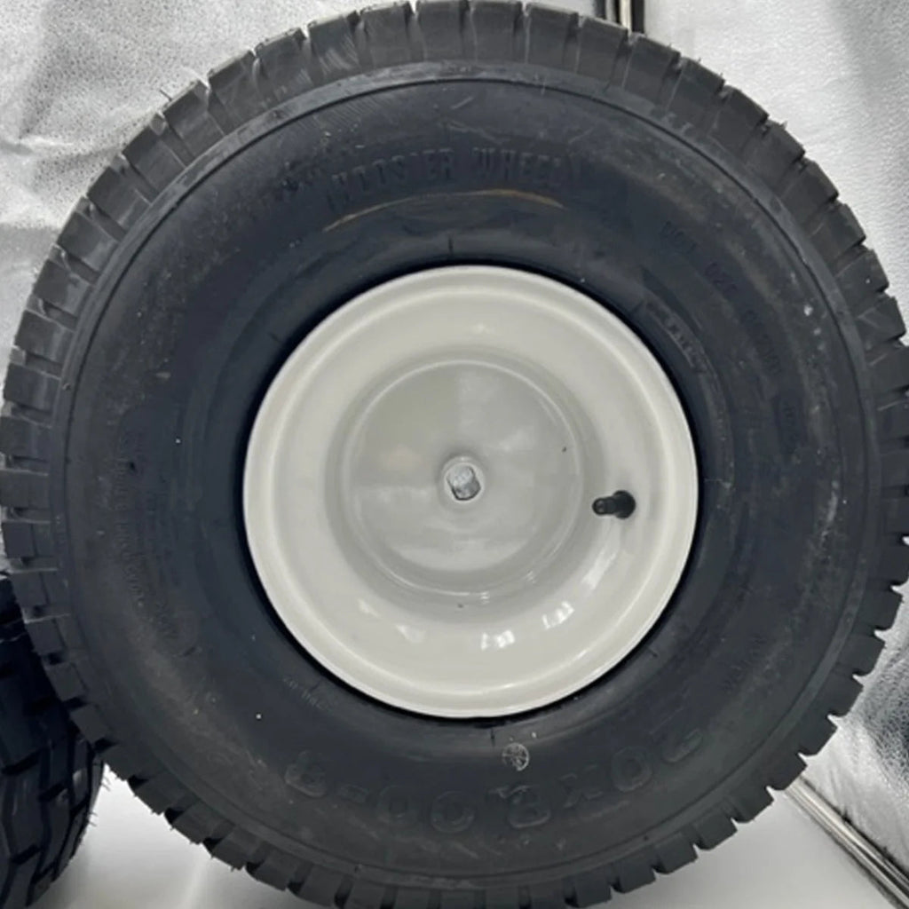 Lawn Mower Tire and Wheel Set Of 2, 20x8.00-8, Gray Rim, 3/4 Inch Axle, 2.90 Inch D-Drive Hub