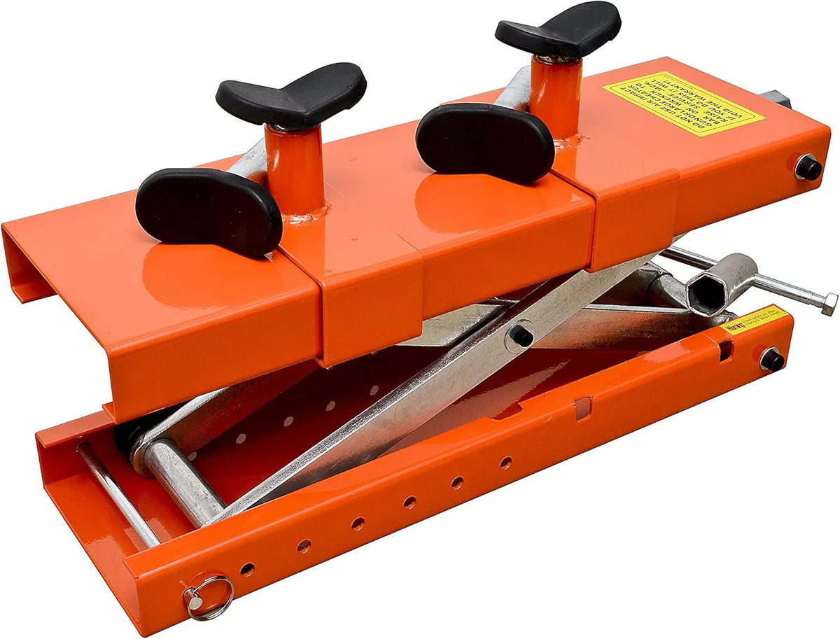 APlusLift Air-Operated Motorcycle & ATV Lift Table, 1500LB, 48in Wide With Side Extensions - MT1500X