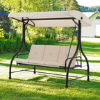 AECOJOY 3-Person Steel Canopy Porch Swing Glider Hammock
