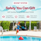 Lifebuoy BCONE Floating Pool Alarm, Red And White, ASTM F2208 Certified - BC006-Sy-M.US