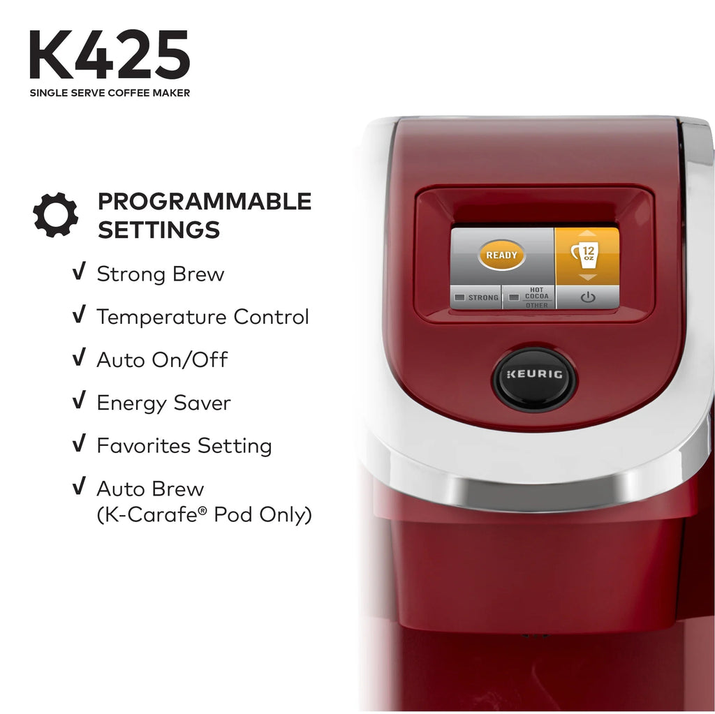 Keurig Single Serve K-Cup Pod Coffee Maker, Vintage Red, 70oz - K425