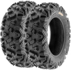 ATV UTV All-Terrain Replacement Tires Set Of 4, 25x8-12 Front And 25x10-12 Rear