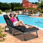 Slsy 5-Position Adjustable Folding Lounge Chair And Cot - 75.2" x 25.6" x 11.8"