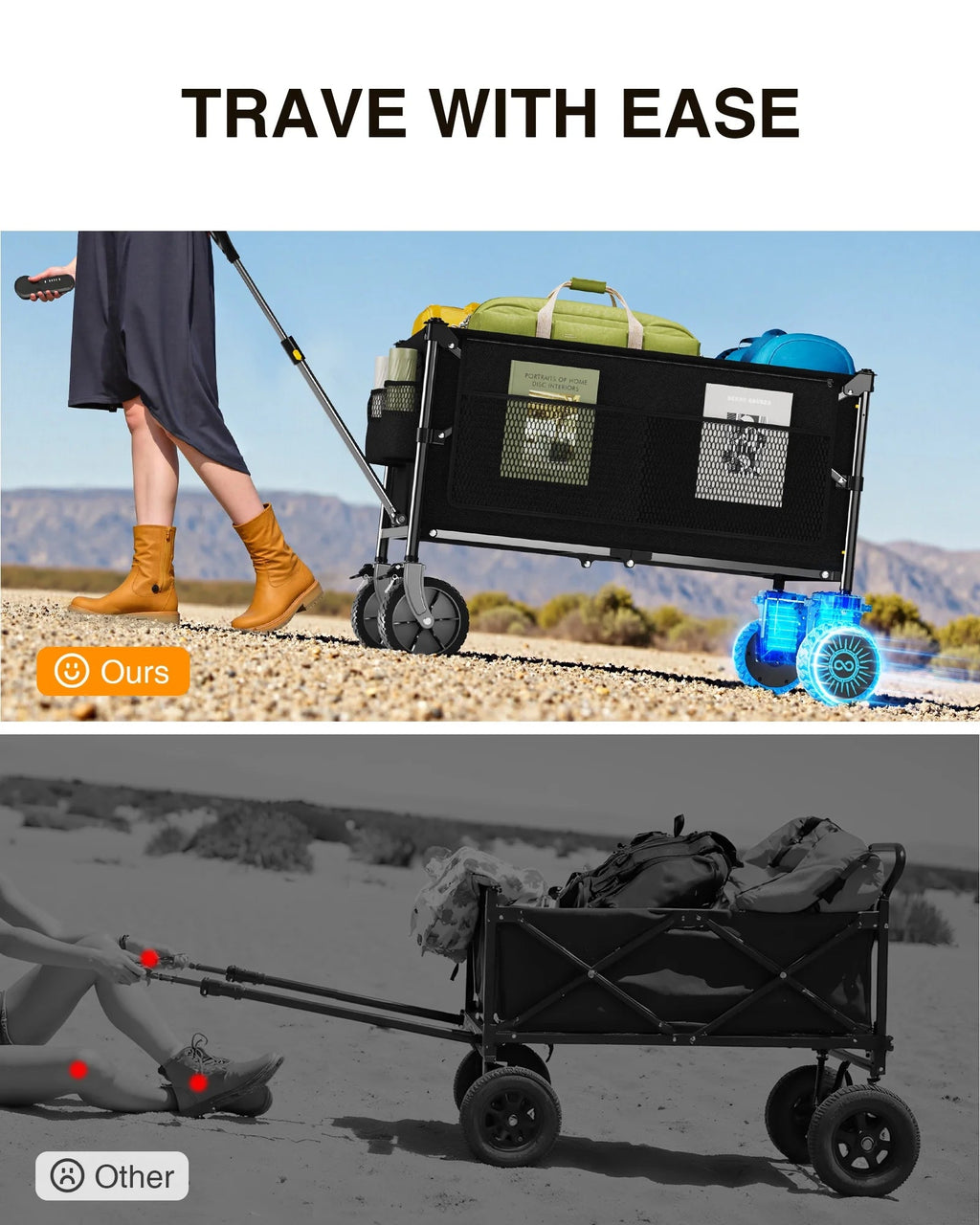 KEESTP Electric Utility Wagon, 300W, 330 Pounds, 6.5 Inch All-Terrain Wheels