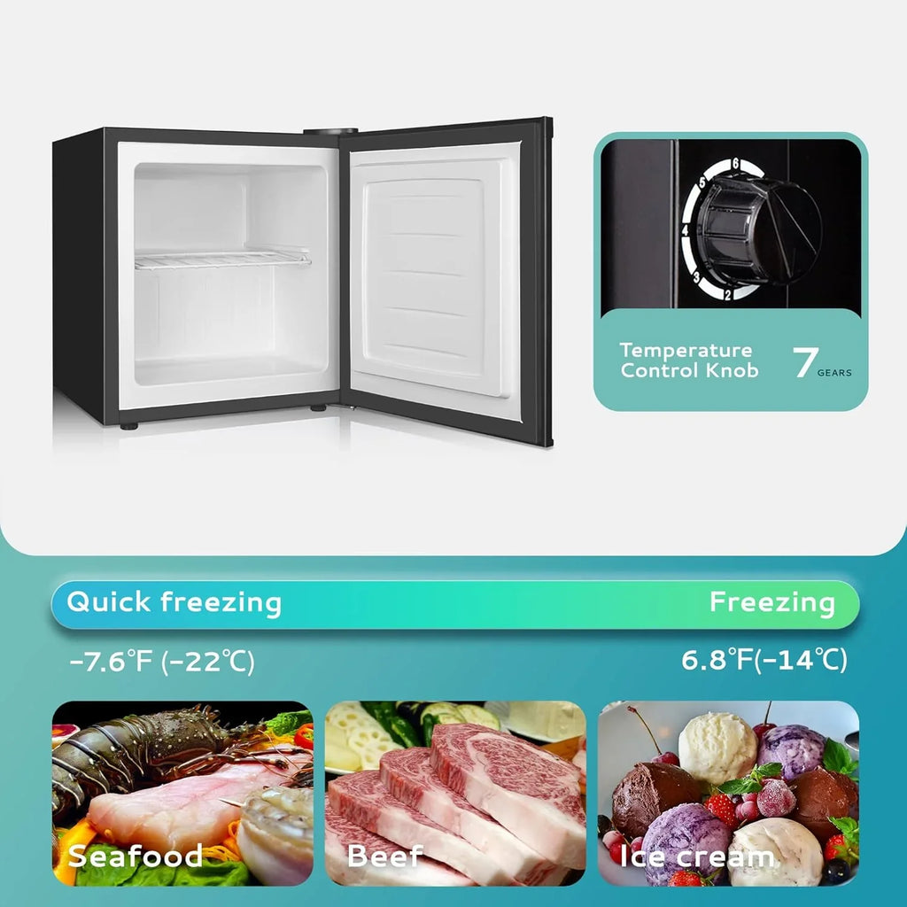 Euhomy Upright Compact Mini Freezer, 3.0 Cubic Feet, Single Door With Reversible Door