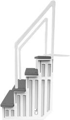 Non-Slip Pool Entry Steps, Grey Aluminum, 122-137 cm Installation Height, 136 kg Max Load