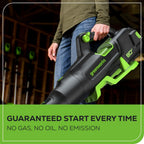 Greenworks 80V Brushless Cordless Leaf Blower, 700 CFM / 170 MPH, 2.5Ah Battery And 40-Min Rapid Charger