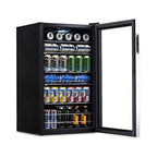 NewAir Beverage Refrigerator Cooler, 126 Cans, 3.4 Cubic Feet, Stainless Steel - AB-1200