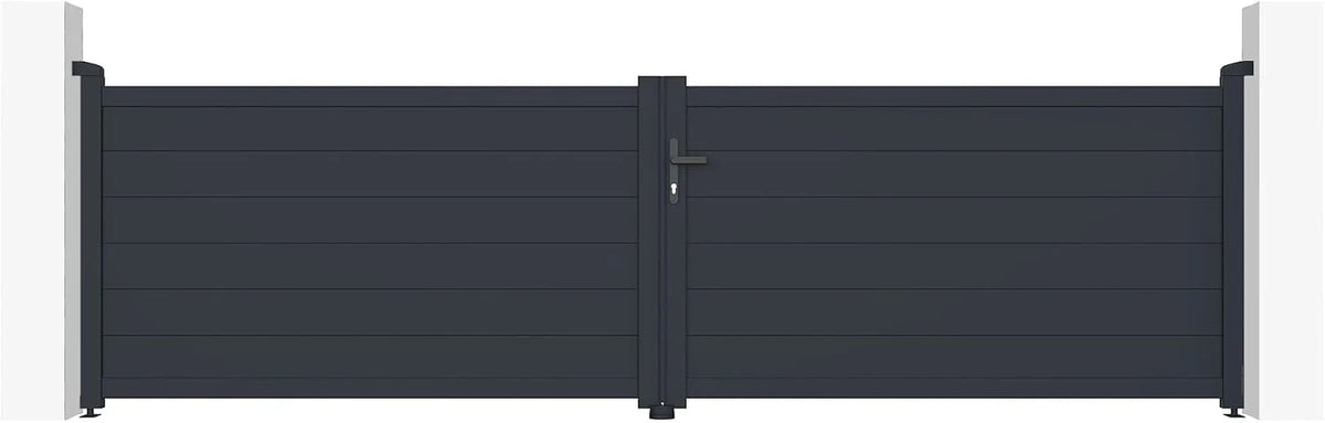 Casanoov Aluminium Folding Driveway Gate 4m x 160cm Grey - KIT-000024