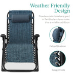 Best Choice Products Oversized Zero Gravity Folding Recliner With Removable Cushion And Side Tray - Fossil Gray