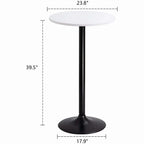 Round Bar-Height Bistro Pub Table With Metal Base And MDF Top, 23.8 x 23.8 x 39.5 Inch