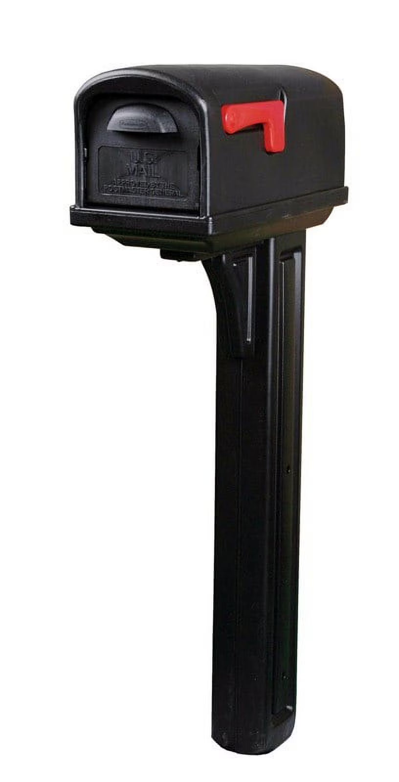 Rubbermaid Mailbox And Post Combo 49.88in X 10.13in X 20.75in Polyethylene Black