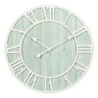 Green Blue Quartz Coastal Wall Clock, 23.5 Inch - Seafoam Green-Blue