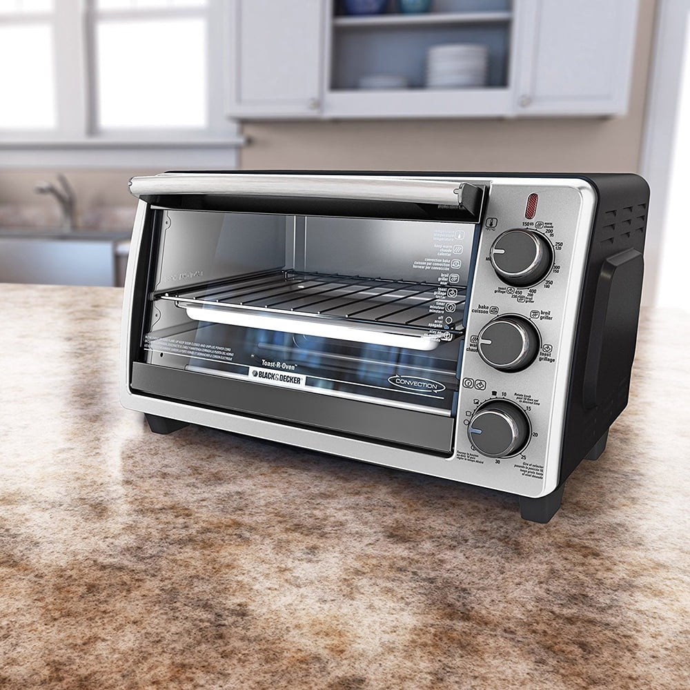 BLACK+DECKER 6-Slice Toaster Oven, Black - TO1950SBD