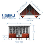 Backyard Discovery Galvanized Steel Corner Pergola With Seating, White, 12x8' - Ridgedale