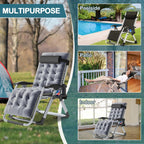 NAIZEA Zero Gravity Lawn Recliner Chairs, 2 Pack, Black