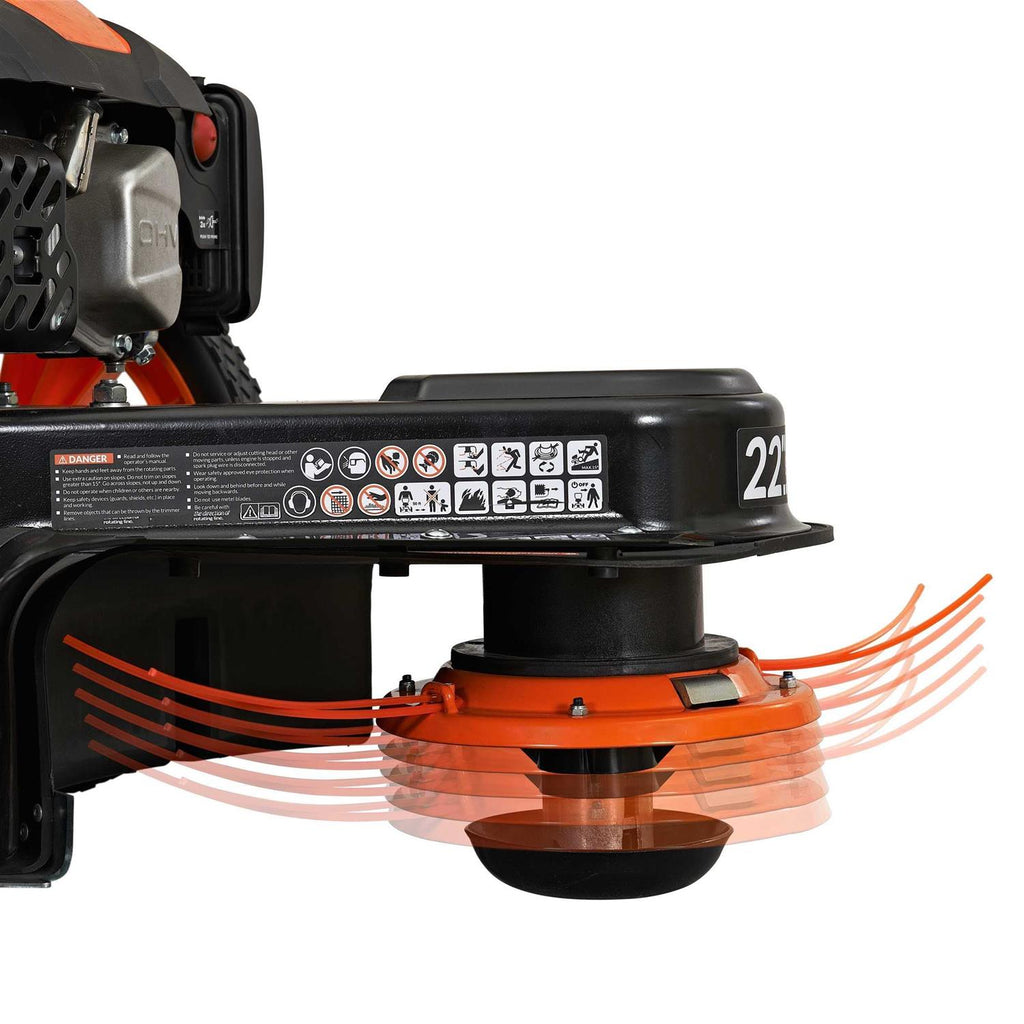 YARDMAX Gas Walk-Behind String Trimmer Mower, 22 in, 170cc