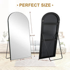 Arched Full-Length Wood Floor Mirror, Black Or Gold, 65x22/71x24/71x28/71x32
