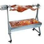 Rocita Charcoal Rotisserie Grill Roaster 132lbs, 38.5in x 18.1in, Stainless Steel, 25W Motor And Hand Crank