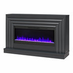 CosmoLiving by Cosmopolitan Electric Fireplace Mantel TV Stand, Black, 65 in, 42 in Insert - Rene