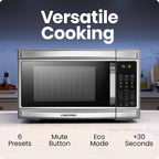 Chefman Countertop Microwave Oven, 1.3 Cu. Ft., Stainless Steel, 1000 Watts - RJ55-SS-13