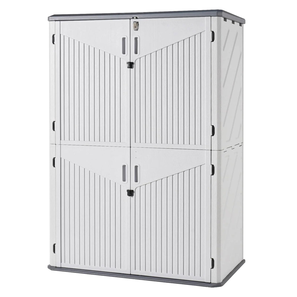 Aoxun Outdoor Storage Shed With Floor, 64-cu-ft, White