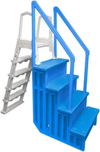 Non-Slip Pool Entry Steps, Grey Aluminum, 122-137 cm Installation Height, 136 kg Max Load