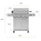 Monument Grills Stainless Steel 4 Burner Propane Gas Grill With Rotisserie - 17842
