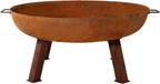 Sunnydaze Decor Rustic Cast Iron Outdoor Raised Fire Pit Bowl, 34-Inch, Rust - RCM-LG570