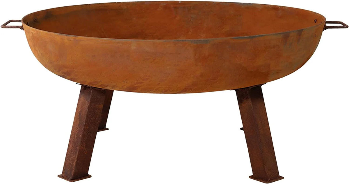 Sunnydaze Decor Rustic Cast Iron Outdoor Raised Fire Pit Bowl, 34-Inch, Rust - RCM-LG570