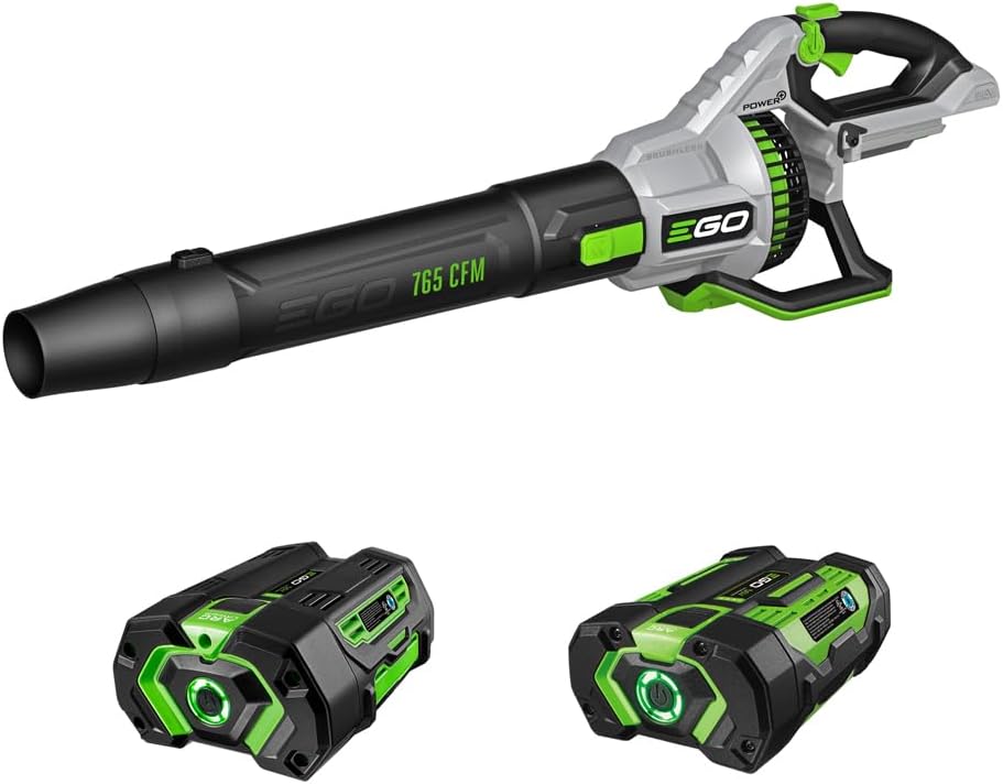 EGO Power+ 56-Volt 765 CFM Brushless Cordless Leaf Blower With 5.0Ah And 2.5Ah Batteries - LB7654