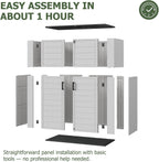 Aoxun Outdoor Storage Shed 61 Cu.Ft White Resin With Floor