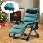 NAIZEA Zero Gravity Chair With Removable Cushion, Cup Holder, and Black Color