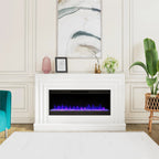 CosmoLiving by Cosmopolitan Electric Fireplace Mantel TV Stand, Black, 65 in, 42 in Insert - Rene