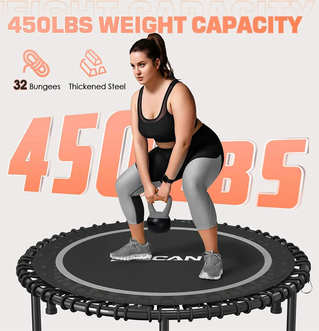 BCAN Foldable Fitness Trampoline 40in/48in, 450/550 LBS Capacity