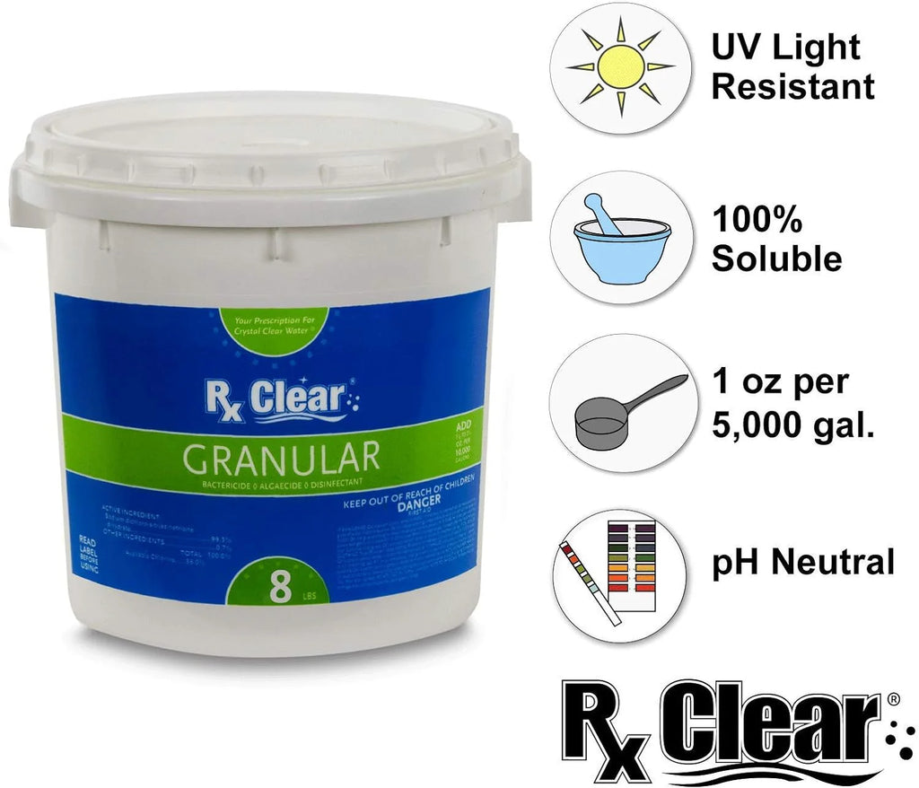Rx Clear Stabilized Granular Chlorine, 50-Pound Bucket - 204046