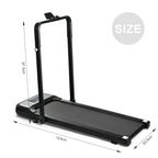 Foldable Under Desk Treadmill Walking Pad With Handle, 6.2 MPH, 2.5HP, 300 LBS Capacity