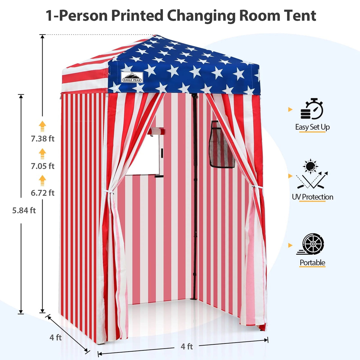 EAGLE PEAK Ultra Compact 4 ft x 4 ft Pop-Up Changing Room Canopy - Flex