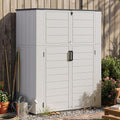Aoxun Outdoor Storage Shed 61 Cu.Ft White Resin With Floor