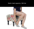 Homebeez 18 Inch Rectangle Fabric Foot Rest Ottoman Stool - Red
