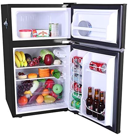 Frigidaire 3.2 Cu Ft Red 2-Door Retro Bar Fridge With Side Bottle Opener - EFR840-RED