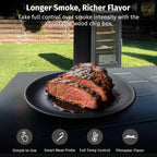 East Oak 30-Inch Outdoor Electric Smoker With Built-In Meat Probe And Side Loader