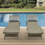 Weatherproof Wicker Chaise Lounge Set, Brown, 2-Piece
