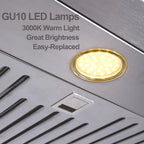Everkitch 30 Inch Ducted Under Cabinet Range Hood, Stainless Steel, 400 CFM