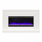 CosmoLiving by Cosmopolitan Electric Fireplace Mantel TV Stand, Black, 65 in, 42 in Insert - Rene