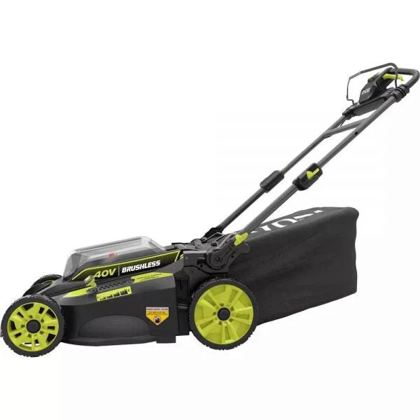RYOBI 40-Volt 20 in Mower, String Trimmer And Leaf Blower Kit With 2 Batteries, 2 Chargers - RY401120-Y, RY40270, RY40407BTLVNM