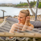SUNCREAT Rope Hammock With Stand And Rain Cover - 12 ft