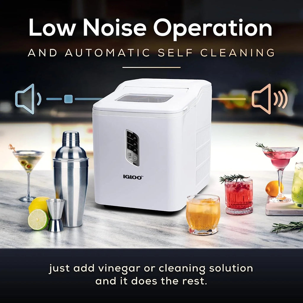 Igloo Self-Cleaning Countertop Ice Maker, 1.5 qt, 26 lbs/24 Hours, Aqua