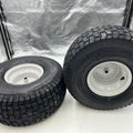 Lawn Mower Tire and Wheel Set Of 2, 20x8.00-8, Gray Rim, 3/4 Inch Axle, 2.90 Inch D-Drive Hub